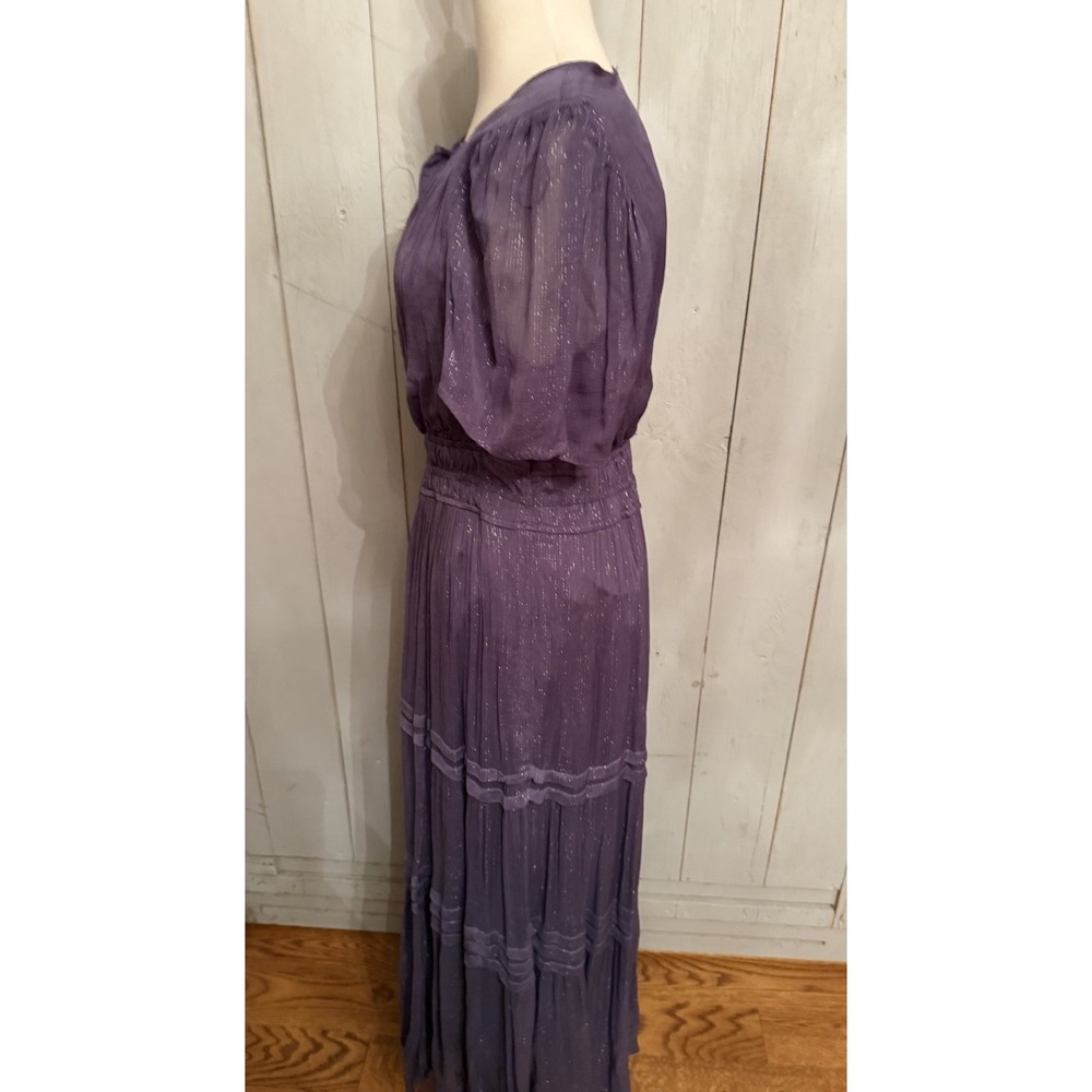 Anthropologie The Somerset Maxi Dress Lurex Edition Metallic Marin Navy Sz-SM - Picture 6 of 12